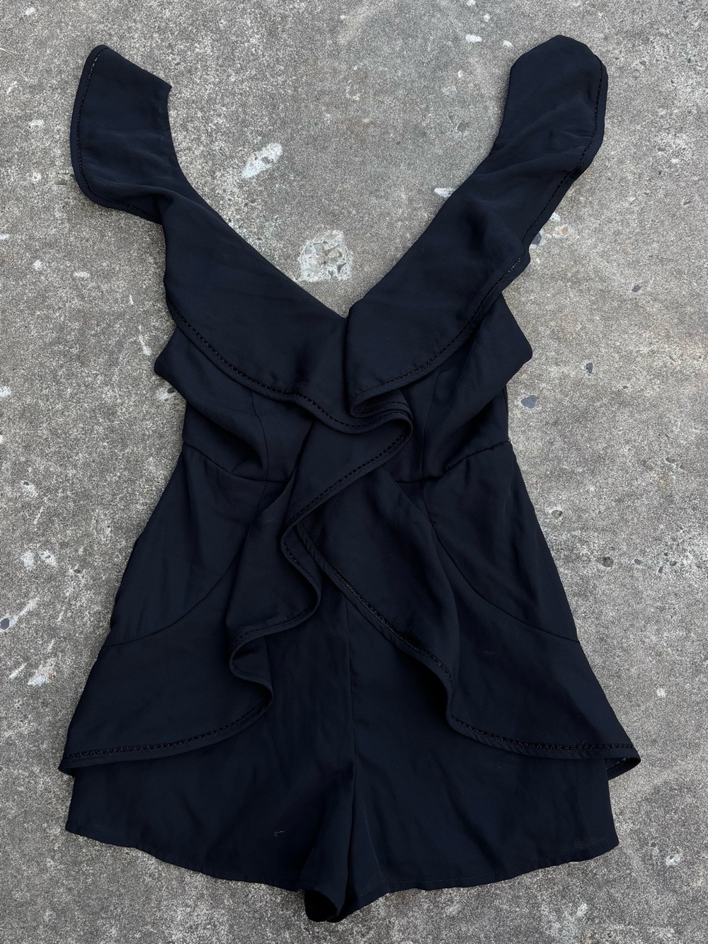 DO+BE Black Ruffle One-Piece Romper
